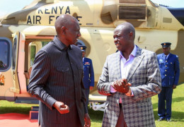 File image of President William Ruto and Deputy President Rigathi Gachagua in Kericho.